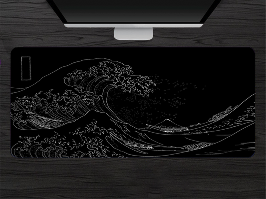 Great Wave Black Mousepad