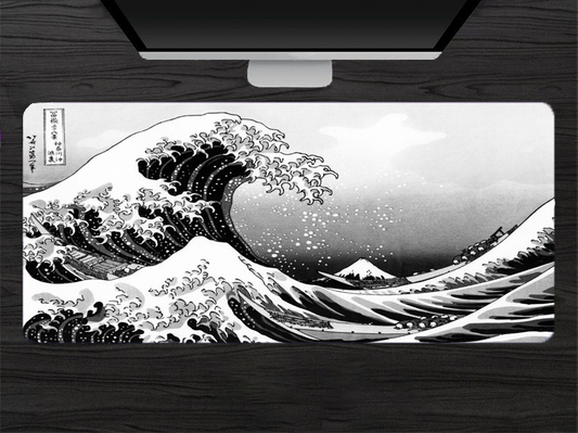 Great Wave Black & White Mousepad