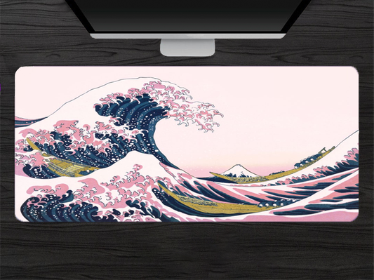 Great Wave Light Pink Mousepad