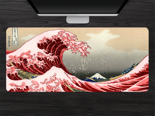 Great Wave Red Mousepad