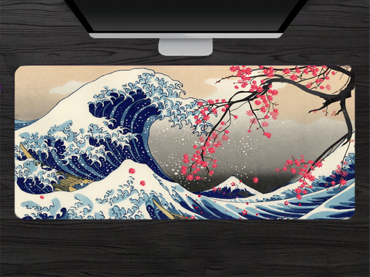 Great Wave Sakura Tree Mousepad